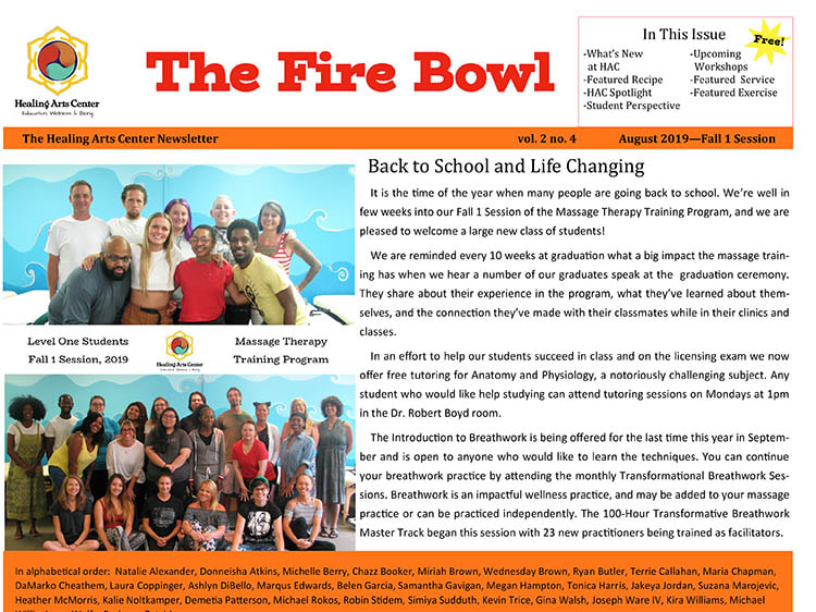 Image of the cover of the Fire Bowl newsletter