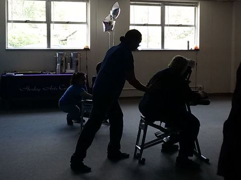 Chair massage at the Caregiver Appreciation Event